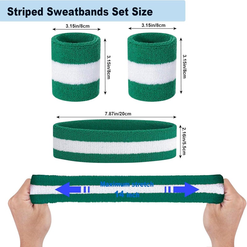 FACATH Sweatbands Headband and Wrist Set, Cotton Sweat Band for Athletic Men and Women, Sweatbands Sports Headbands for Working Out, Running, Basketball, Tennis, Yoga - Image 3